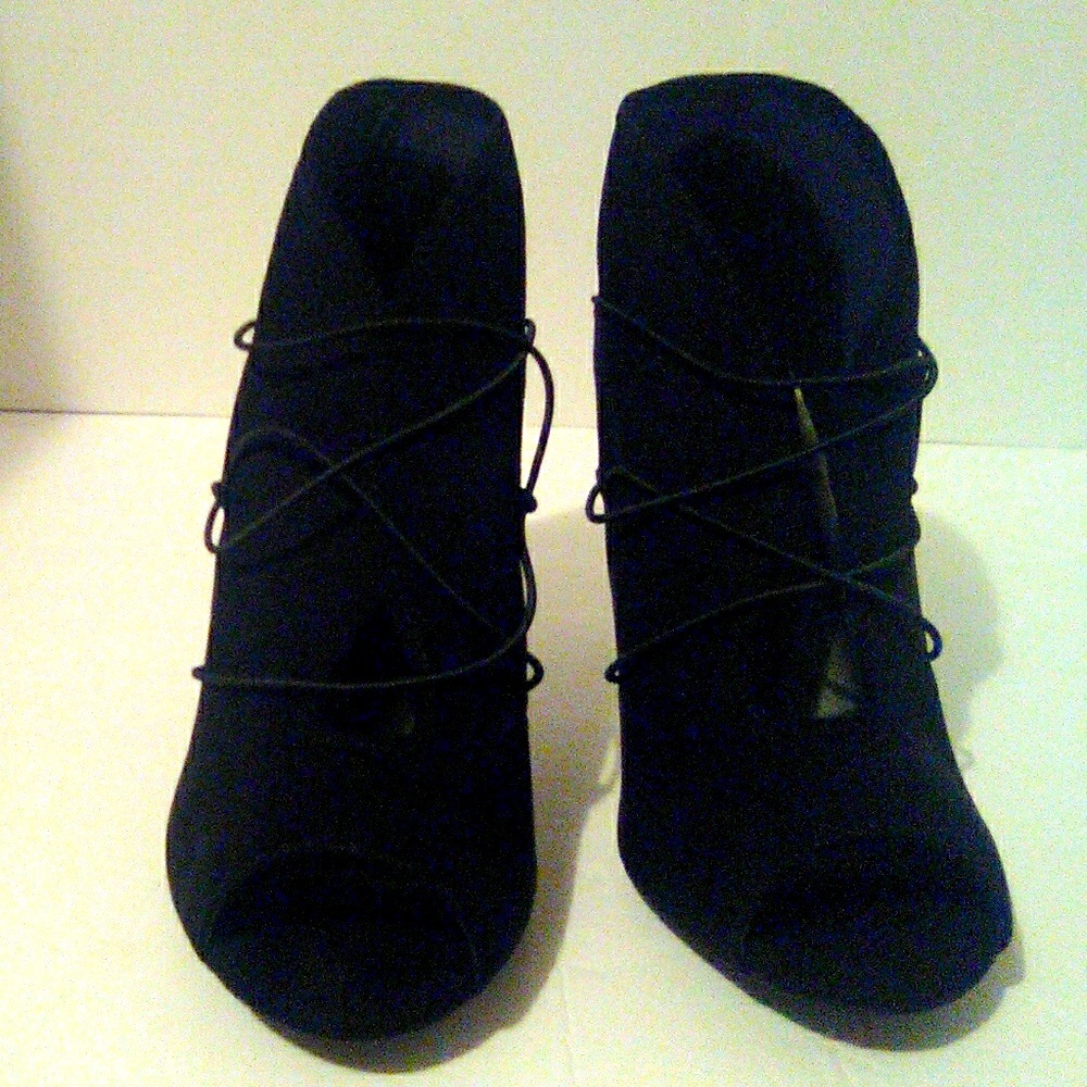 Black Peep Toe Booties